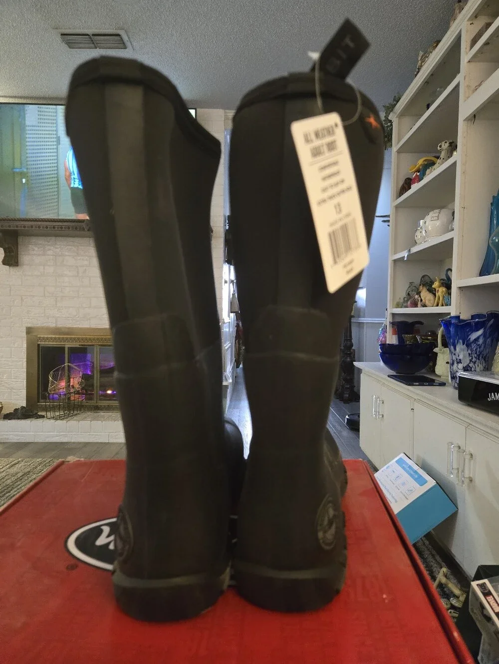 Men's Habit Black Waterproof Work Boots, Size 12